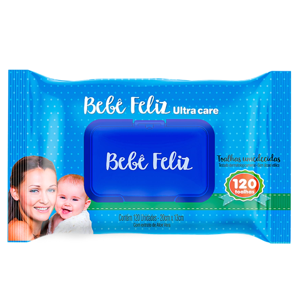 Toalha Umedecida Bebê Feliz 120 folhas