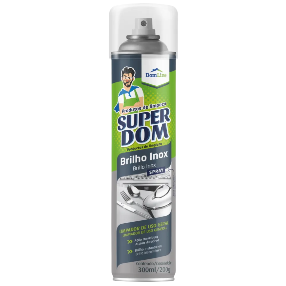 Limpador Brilho Inox Spray Super Dom 300ml