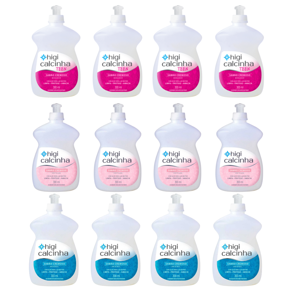 Sabão Cremoso Íntimo Higi Calcinha 300ml Monte seu Kit Diversas Fragrâncias - Mix - 12