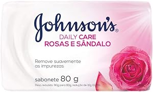 Sabonete Johnson's em Barra Rosas e Sândalo 80g