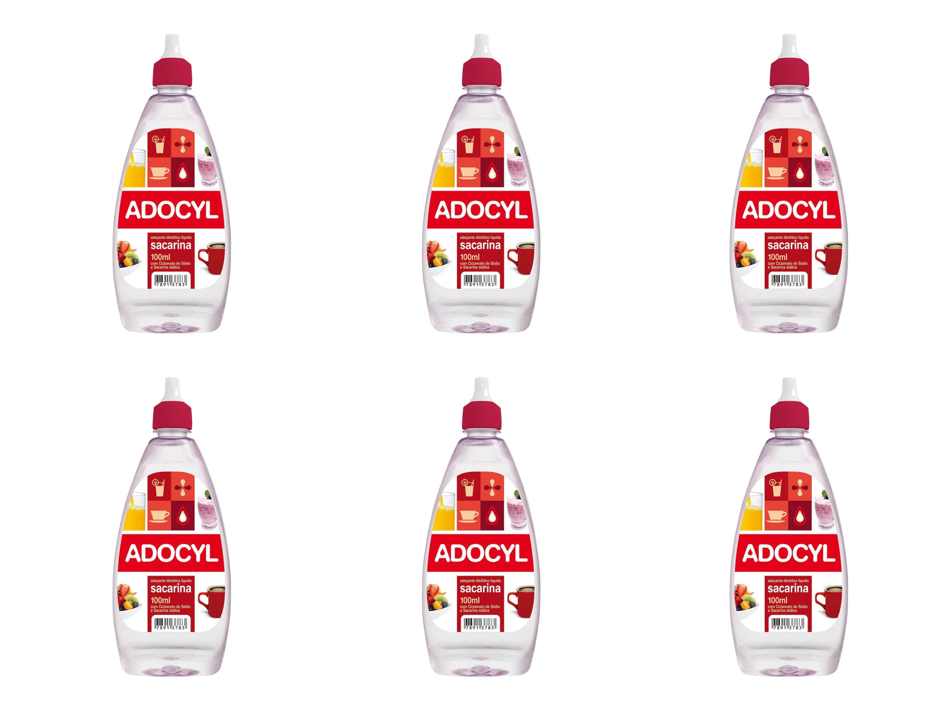 Kit 6 Adoçante Adocyl Sacarina Líquido 100ml
