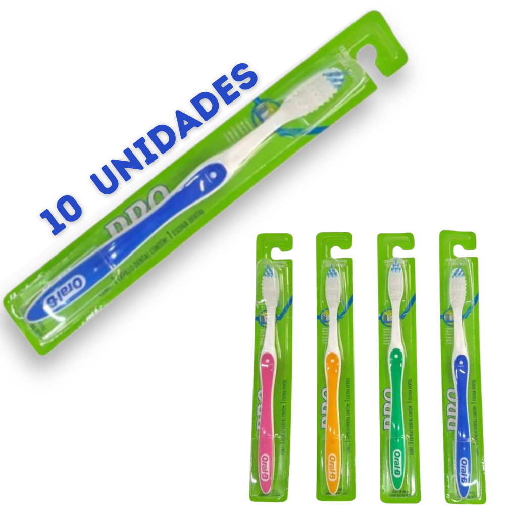 Kit 10 Escova Dental Oral B Pro Média Sortida