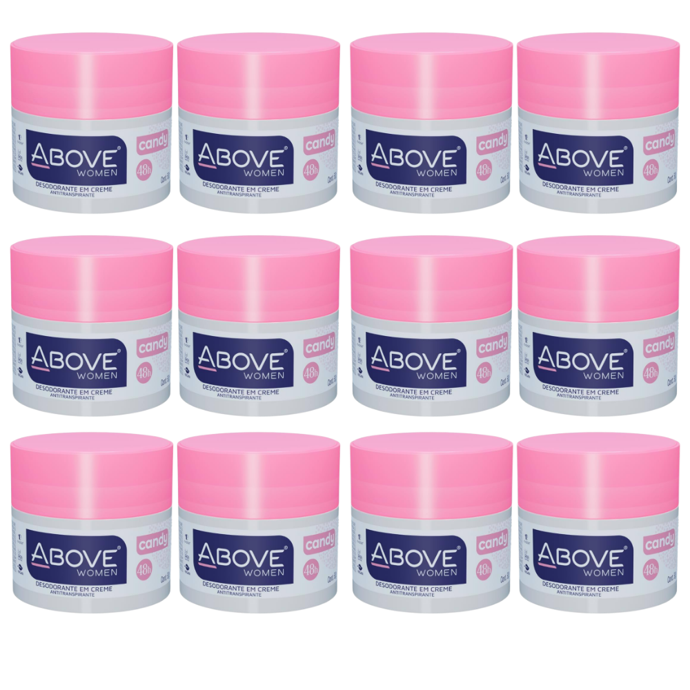 Kit 12 Desodorante em Creme Above Women Candy 50g