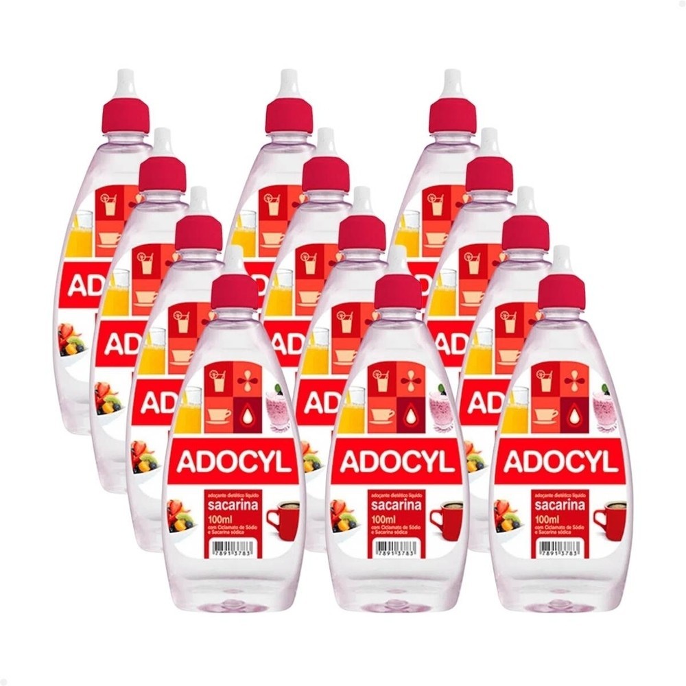 Kit 12 Adoçante Adocyl Sacarina Líquido 100ml