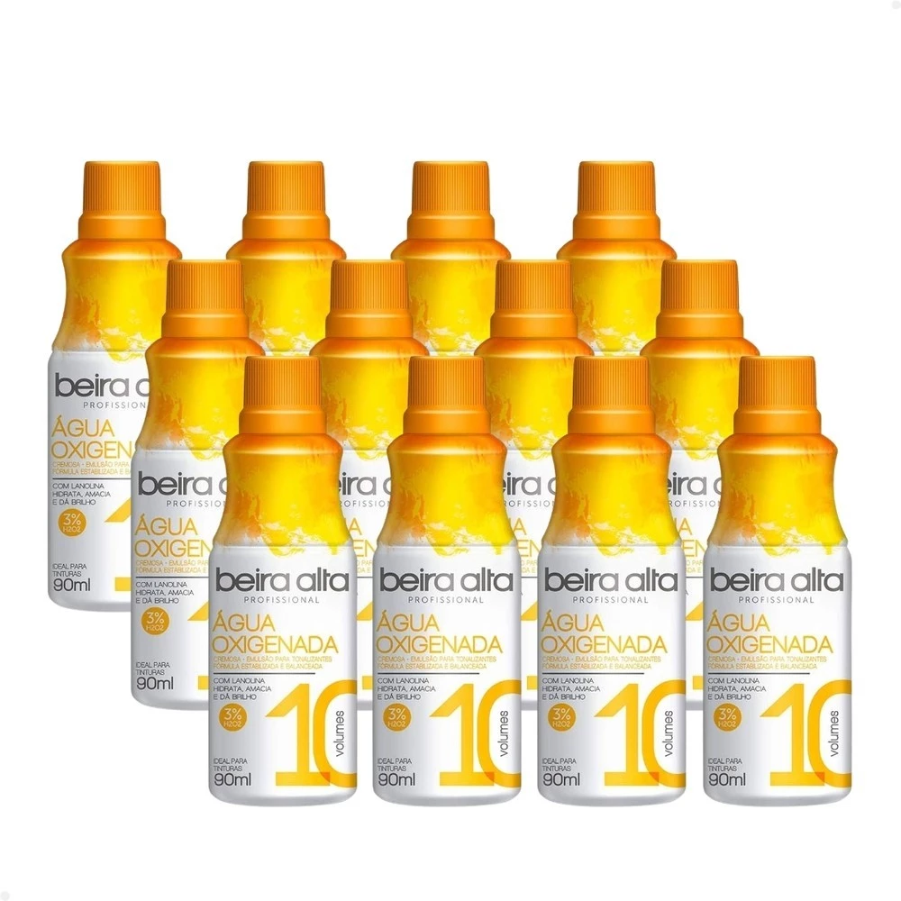 Kit 12 Água Oxigenada Beira Alta 10 Volumes 90ml