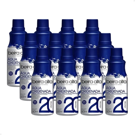 Kit 12 Água Oxigenada Beira Alta 20 Volumes 90ml