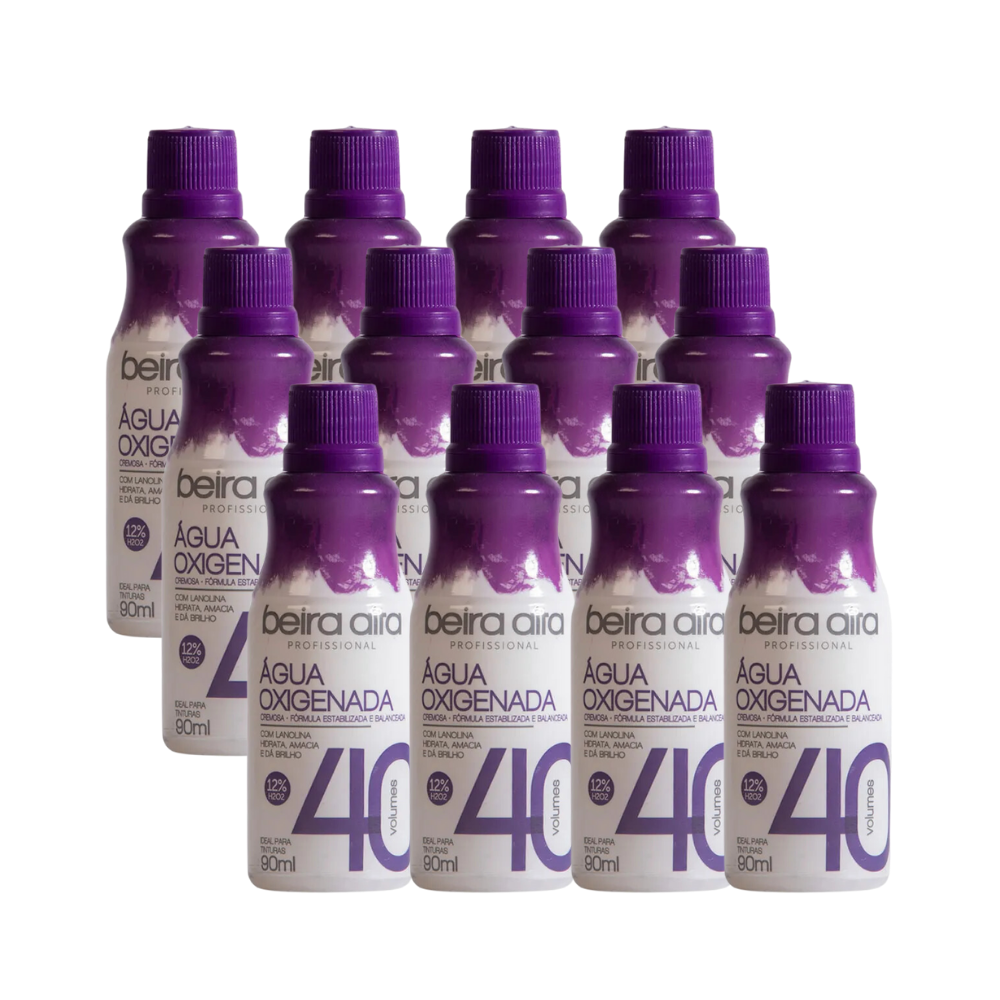 Kit 12 Água Oxigenada Beira Alta 40 Volumes 90ml