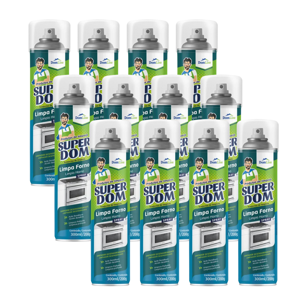 Kit 12 Limpa Forno Super Dom Spray 300ml