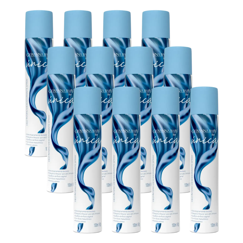 Kit 12 Desodorante Íntimo Giovanna Baby Única Blue 100ml