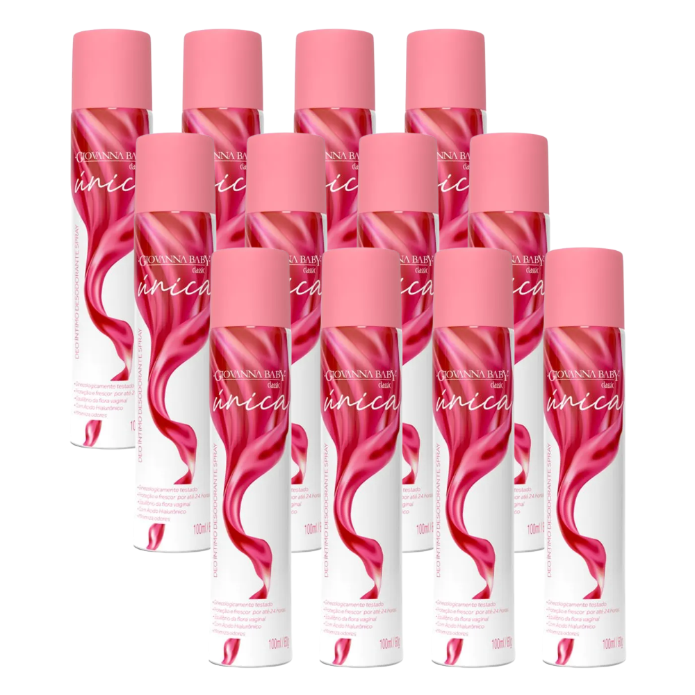 Kit 12 Desodorante Íntimo Giovanna Baby Única Classic 100ml