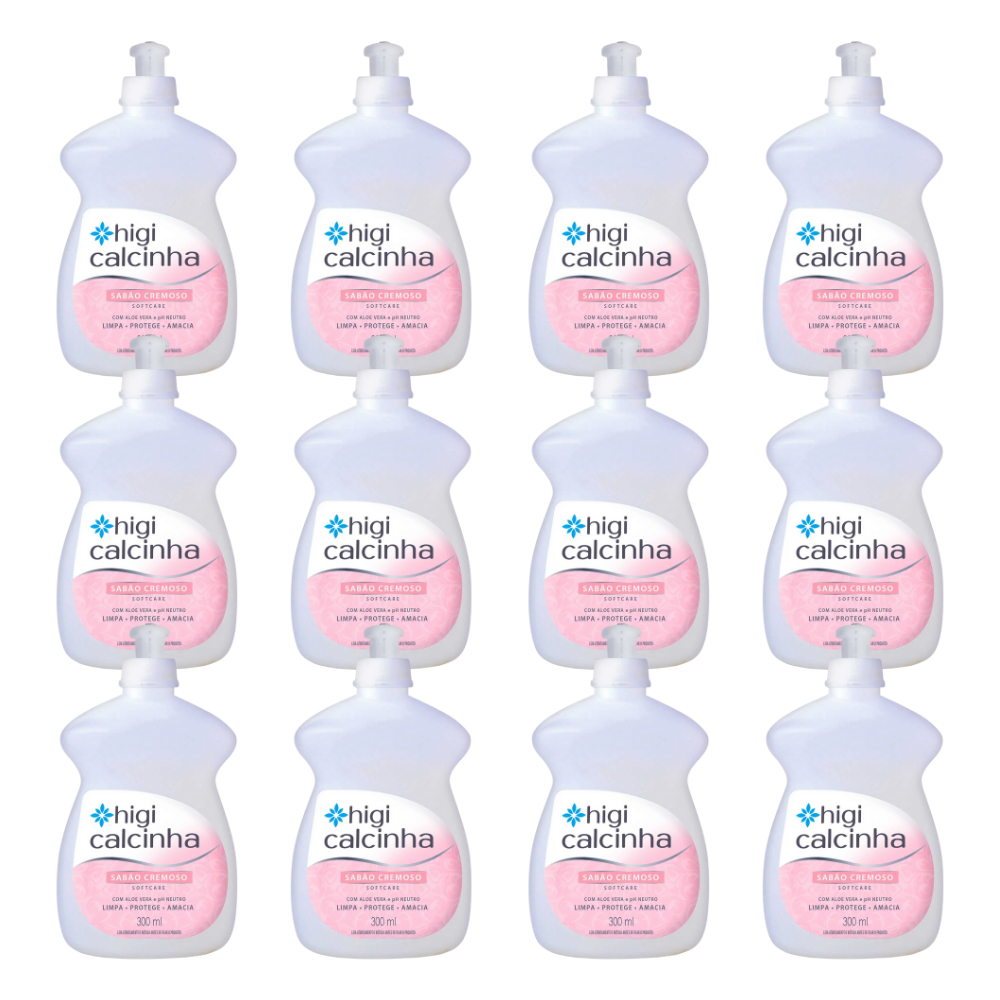 Kit 12 Sabão Cremoso Íntimo Higi Calcinha Softcare 300ml