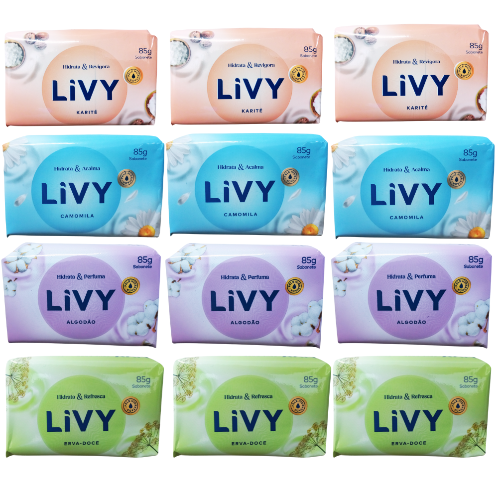 Kit 12 Sabonetes Livy MIX