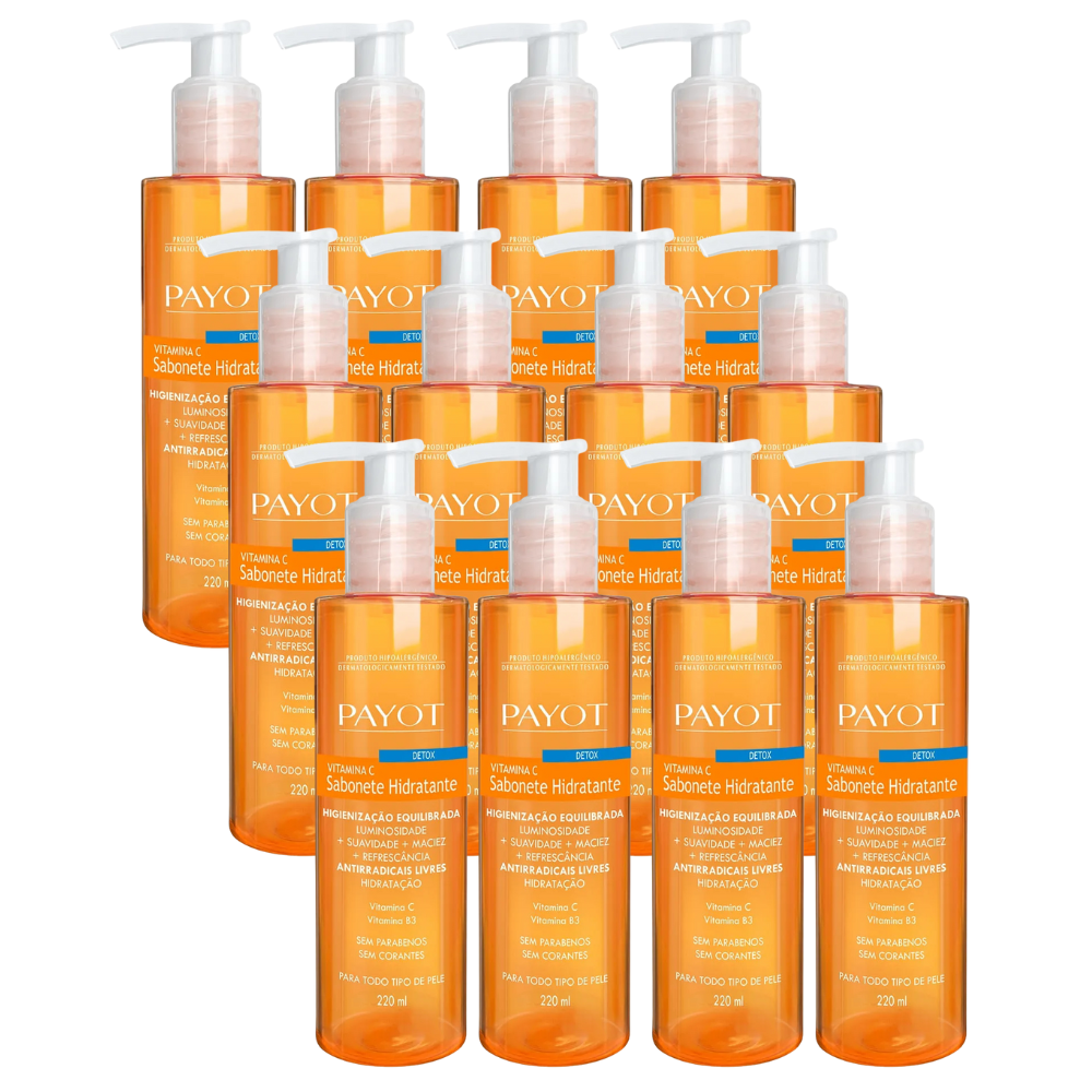 Kit 12 Sabonete Hidratante Payot Vitamina C Detox 220ml