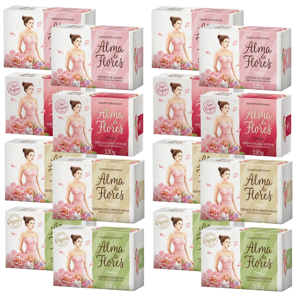 Kit 16 Sabonete Alma de Flores Mix 130g