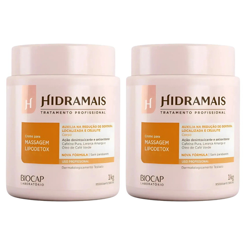 Kit 2 Hidramais Creme Massagem Lipodetox 1kg