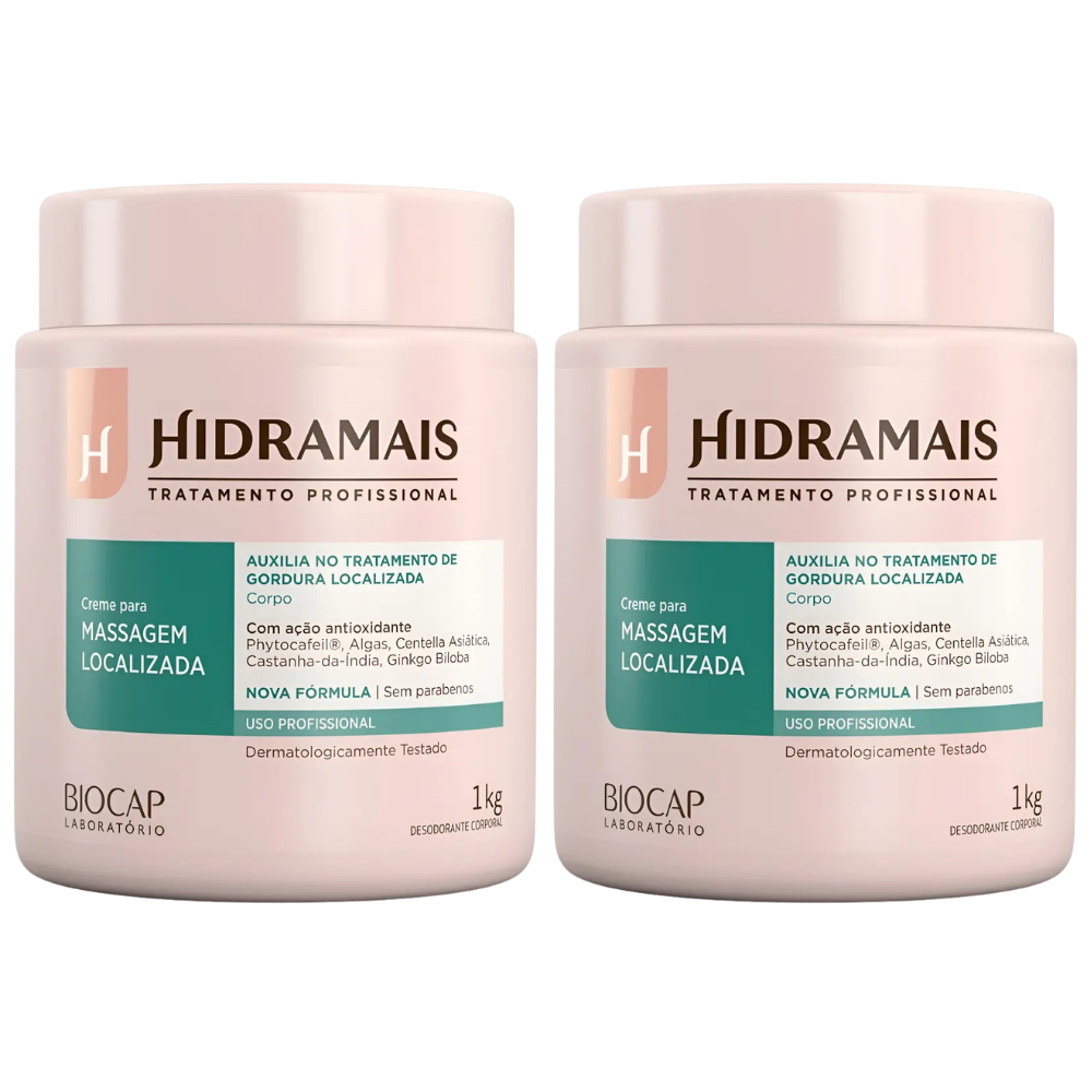 Kit 2 Hidramais Creme Massagem Localizada 1kg