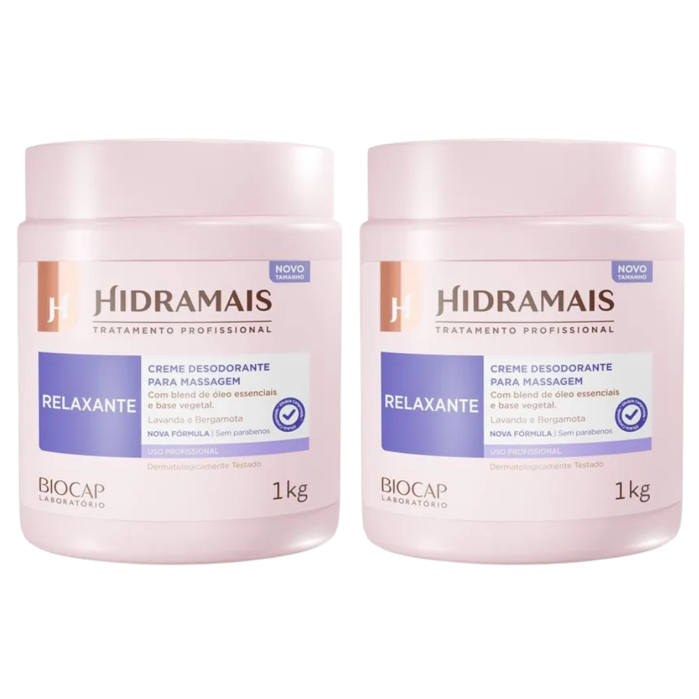 Kit 2 Hidramais Creme Massagem Relaxante 1kg