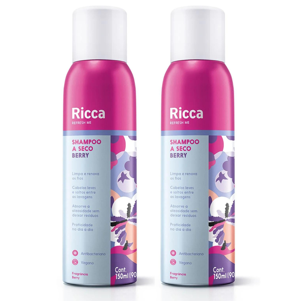Kit 2 Shampoo a Seco Ricca Berry 150ml