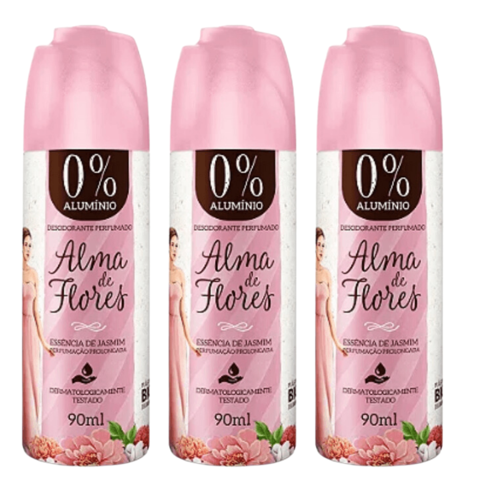 Kit 3 Desodorante Spray Alma de Flores Jasmim 90ml