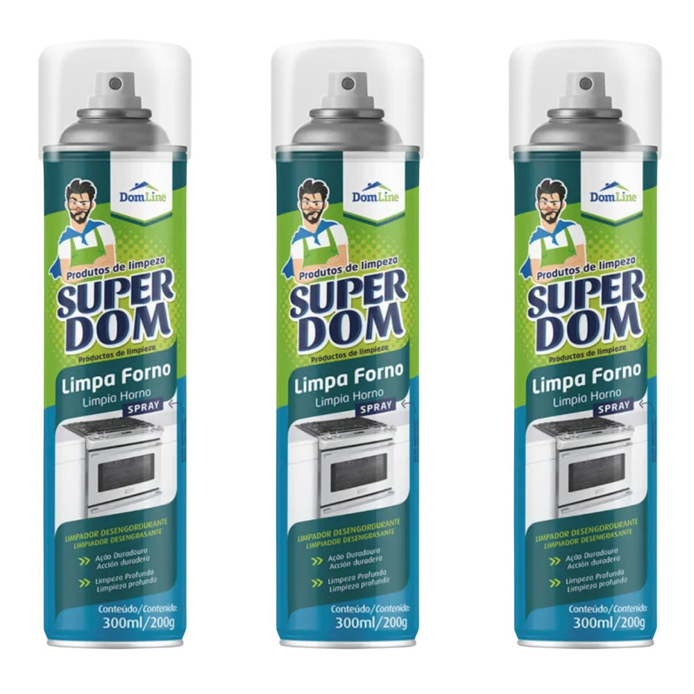 Kit 3 Limpa Forno Super Dom Spray 300ml