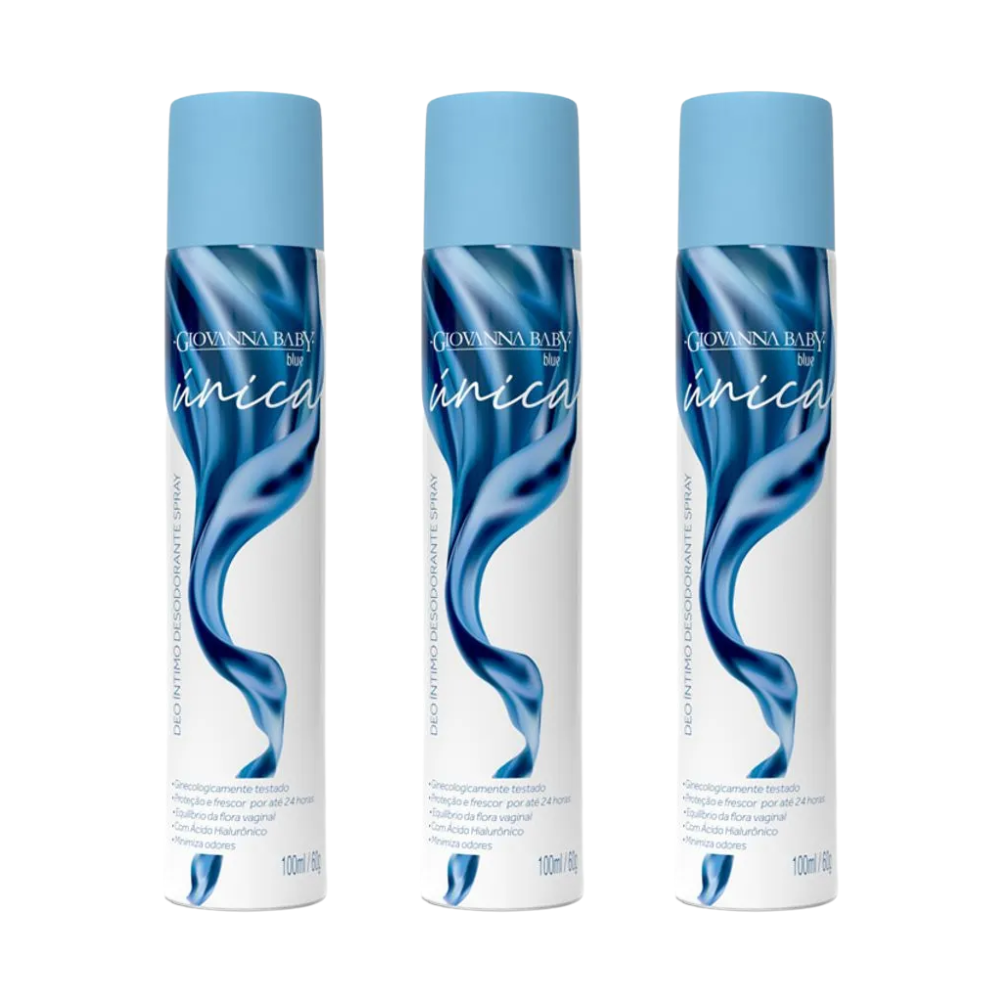 Kit 3 Desodorante Íntimo Giovanna Baby Única Blue 100ml