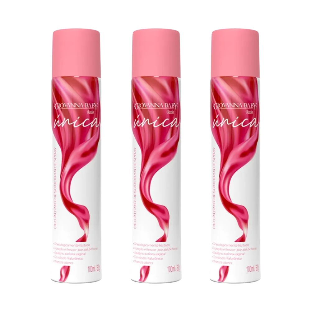 Kit 3 Desodorante Íntimo Giovanna Baby Única Classic 100ml