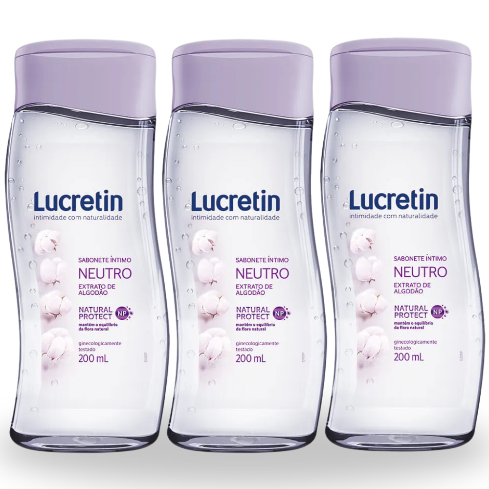 Kit 3 Sabonete Líquido Intimo Lucretin Neutro 200ml