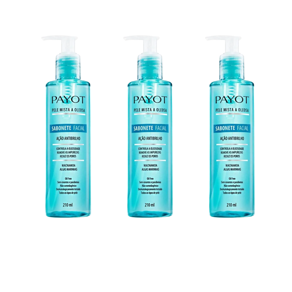 Kit 3 Sabonete Facial Payot Pele Mista e Oleosa 210ml