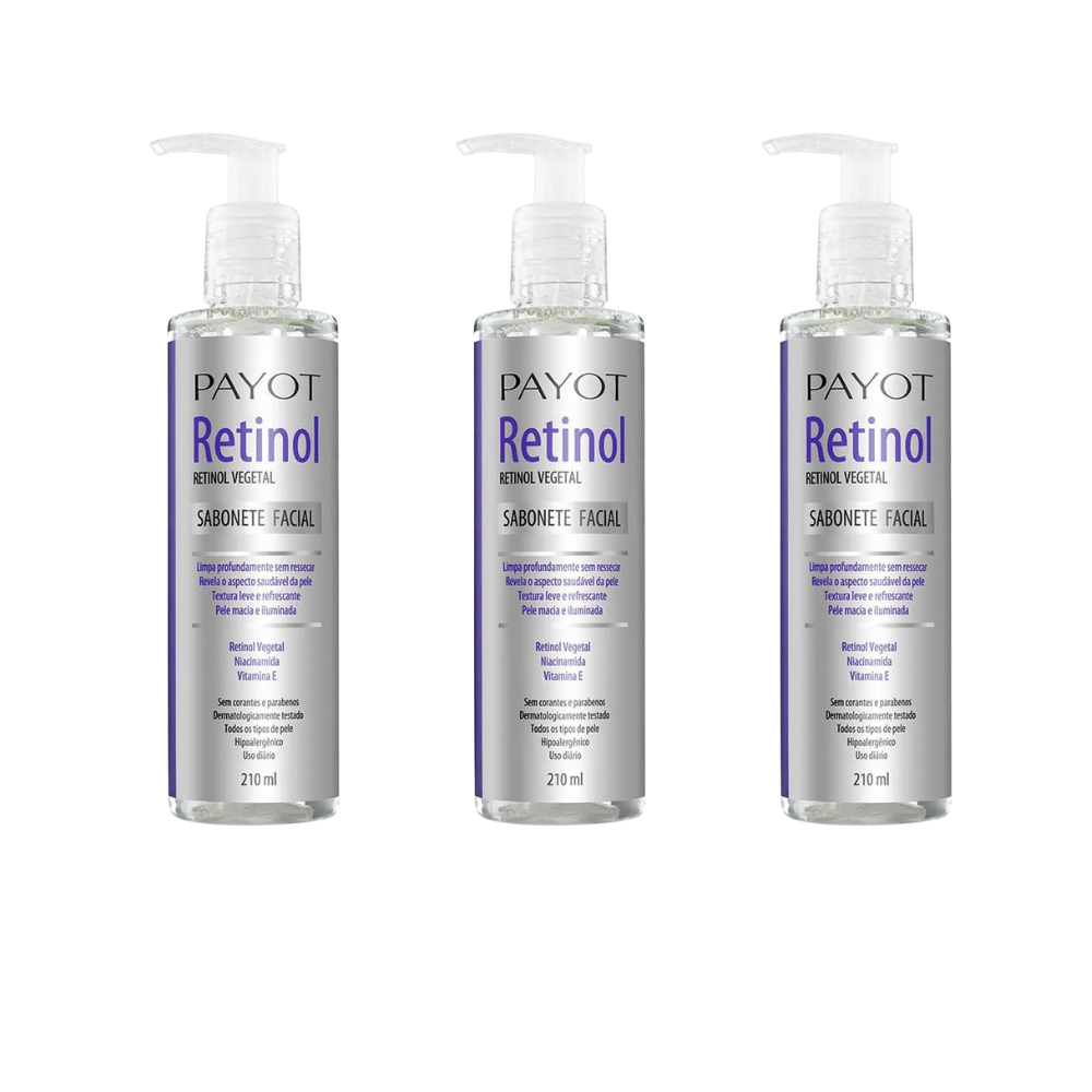 Kit 3 Sabonete Facial Payot Retinol Vegetal 210ml