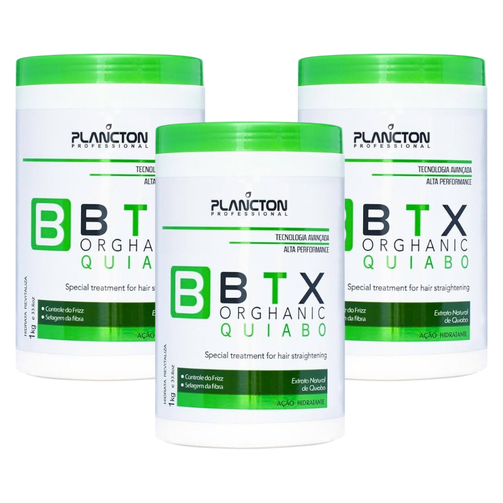 Kit 3 BTX Orghanic Quiabo - Botox Plancton - 1kg