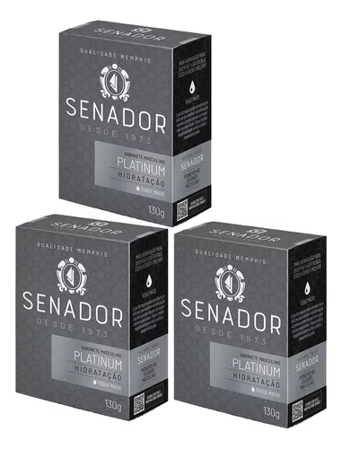 Kit 3 Sabonete Senador Platinum 130g
