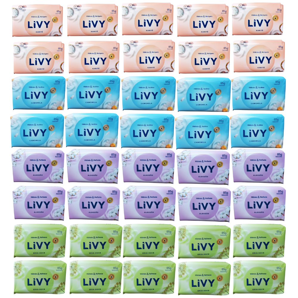 Kit 40 Sabonetes Livy MIX