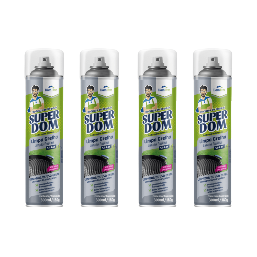 Kit 4 Limpa Grelha Spray Super Dom 250ml
