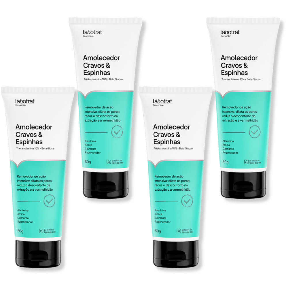 Kit 4 Labotrat Amolecedor de Cravos e Espinhas 50g