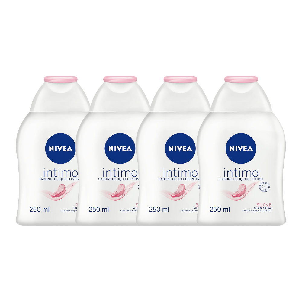 Kit 4 Sabonete Líquido Intimo Nivea Suave 250ml