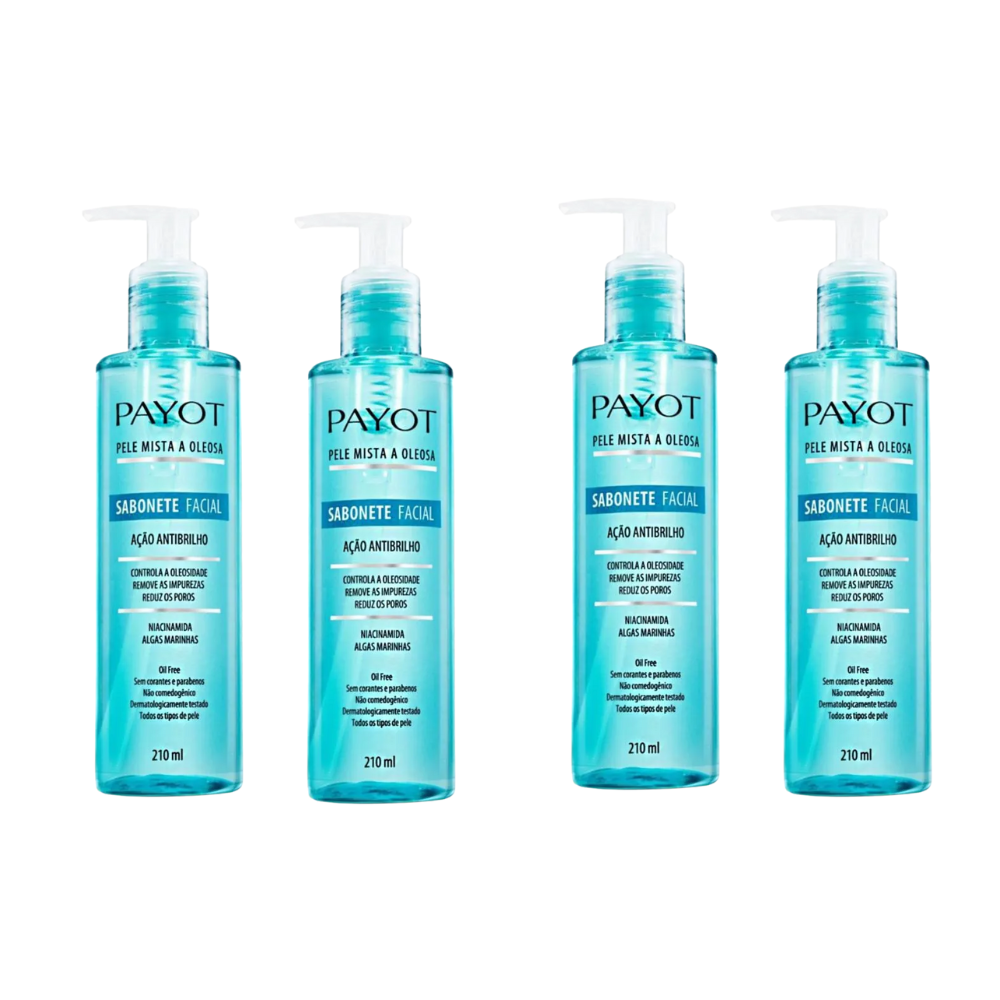 Kit 4 Sabonete Facial Payot Pele Mista e Oleosa 210ml