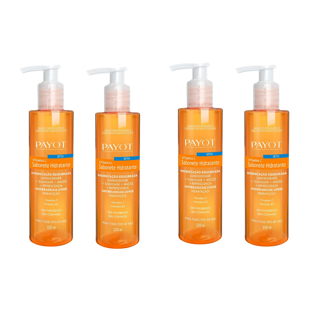 Kit 4 Sabonete Hidratante Payot Vitamina C Detox 220ml