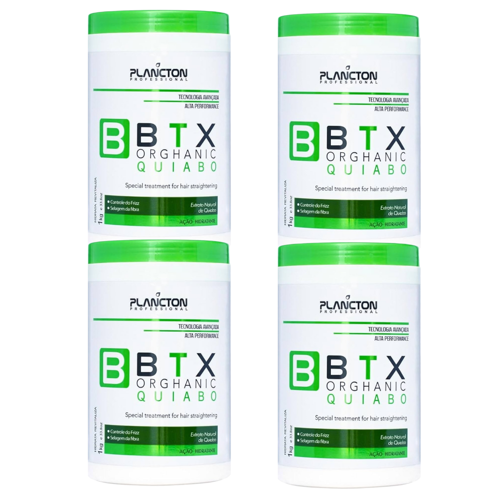 Kit 4 BTX Orghanic Quiabo - Botox Plancton - 1kg