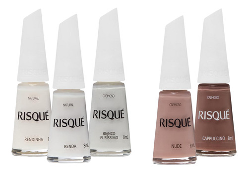 Kit Esmalte Risque Francesinha + Nude 5 Unidades
