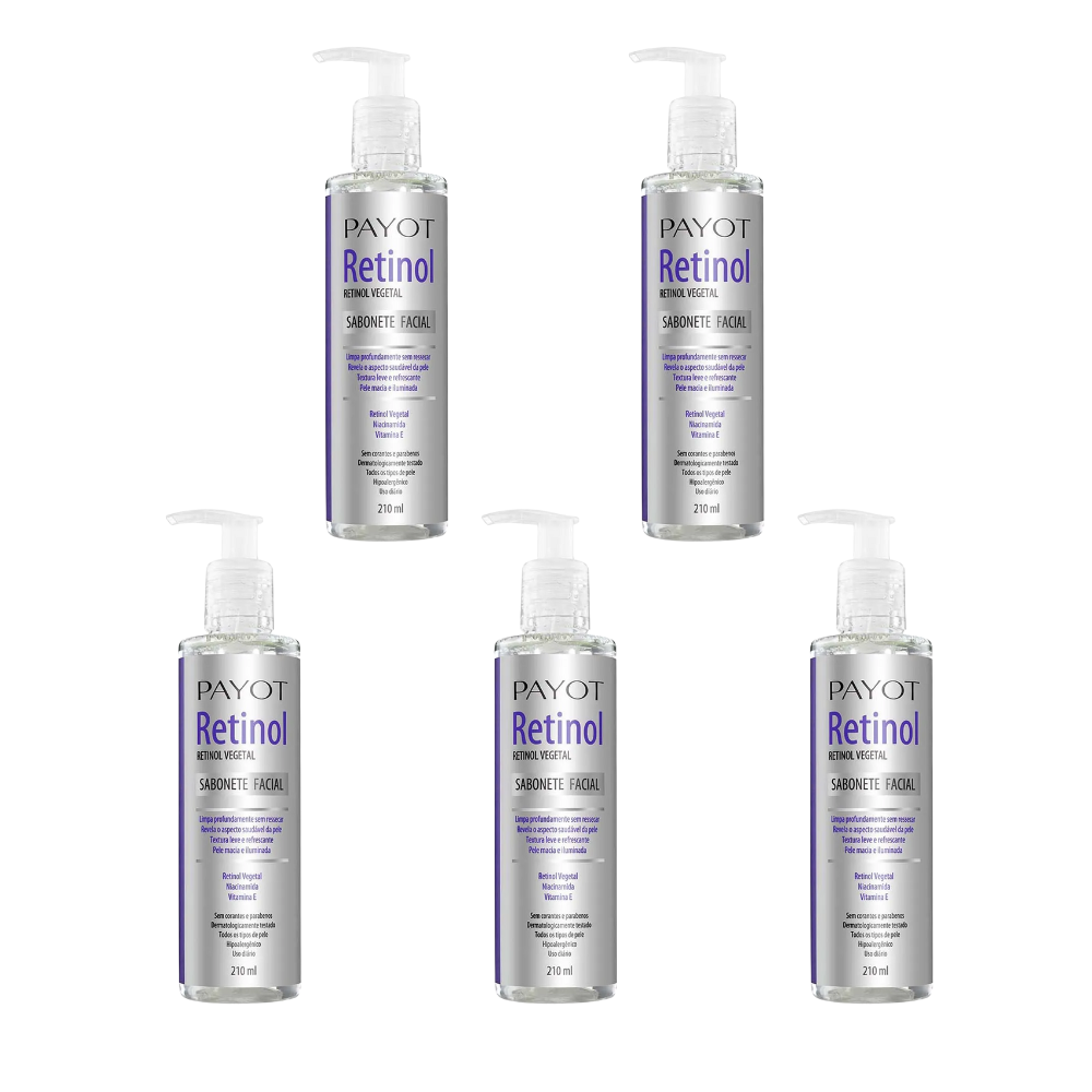 Kit 5 Sabonete Facial Payot Retinol Vegetal 210ml