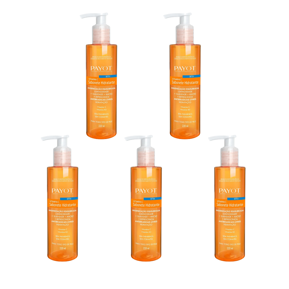 Kit 5 Sabonete Hidratante Payot Vitamina C Detox 220ml