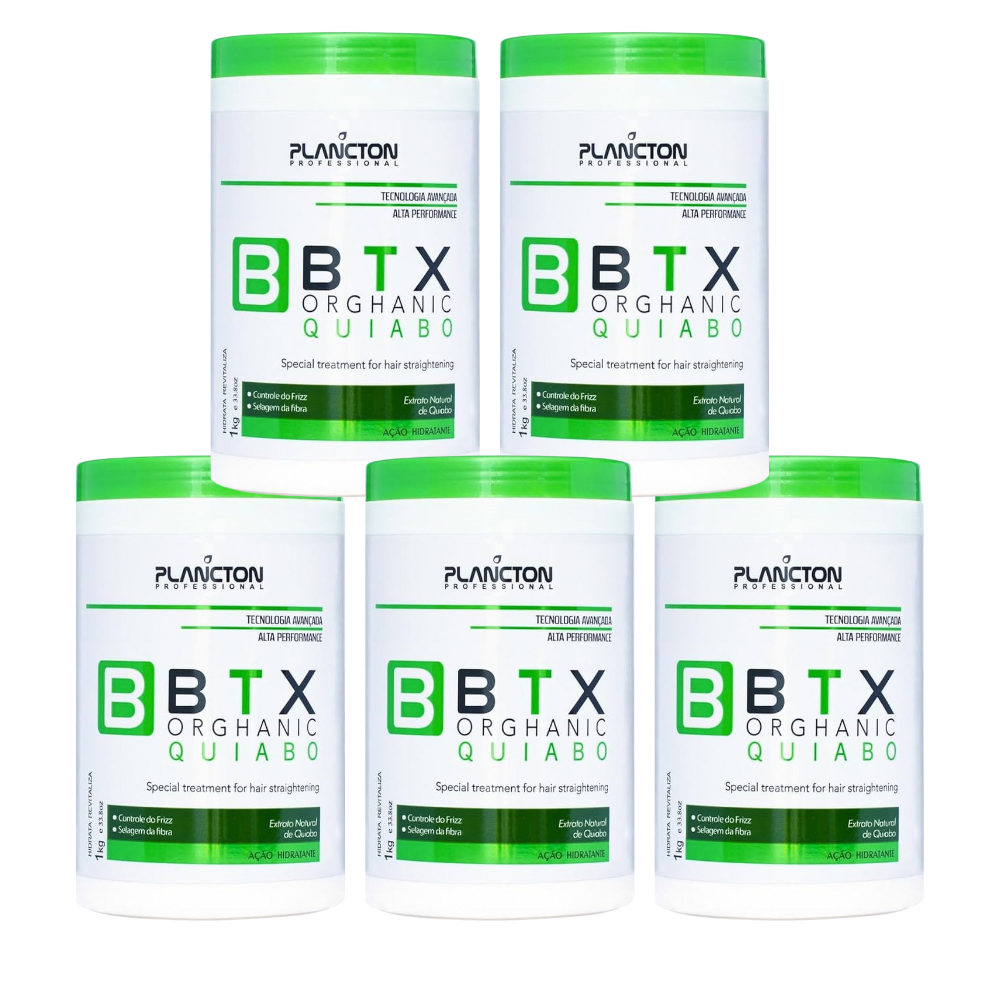 Kit 5 BTX Orghanic Quiabo - Botox Plancton - 1kg
