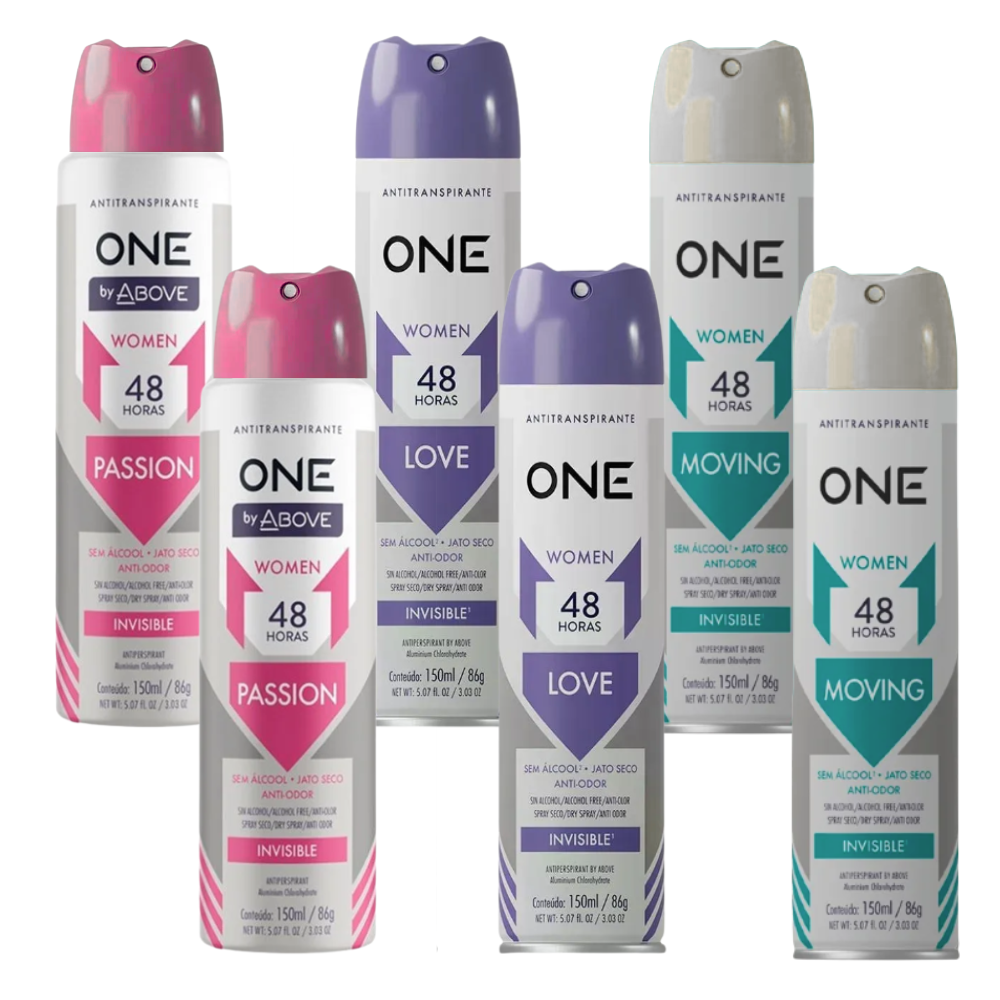 Kit 6 Mix Desodorante Above One Women 150ml
