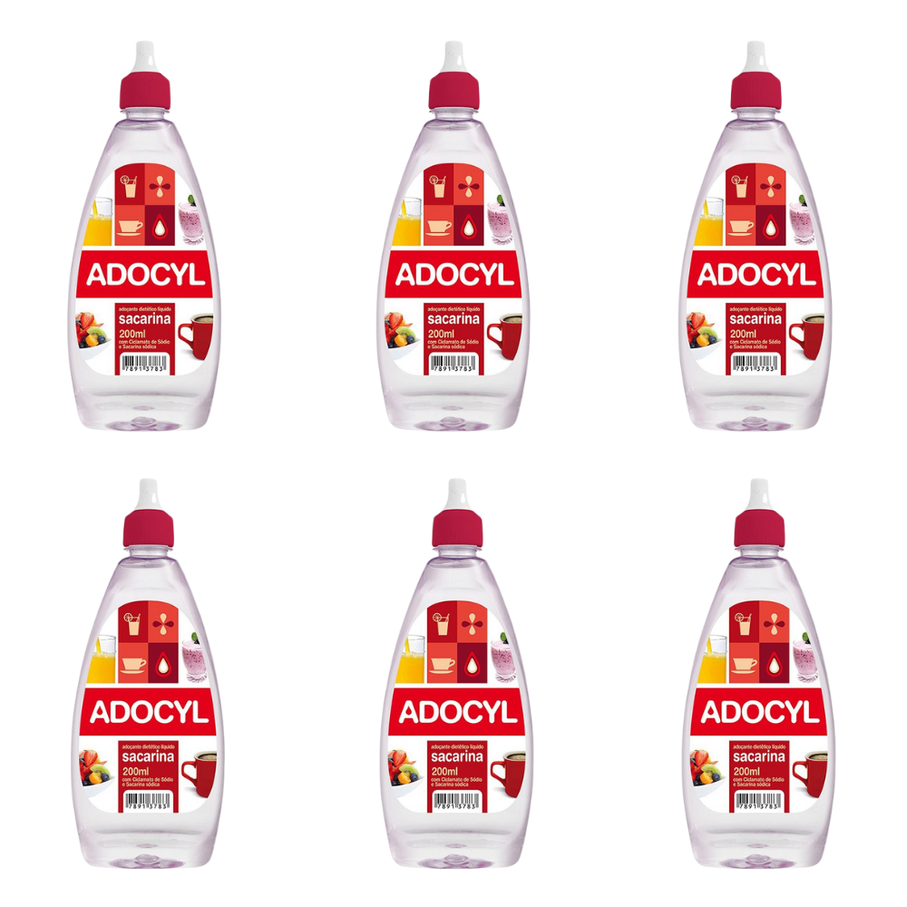 Kit 6 Adoçante Adocyl Sacarina Líquido 200ml