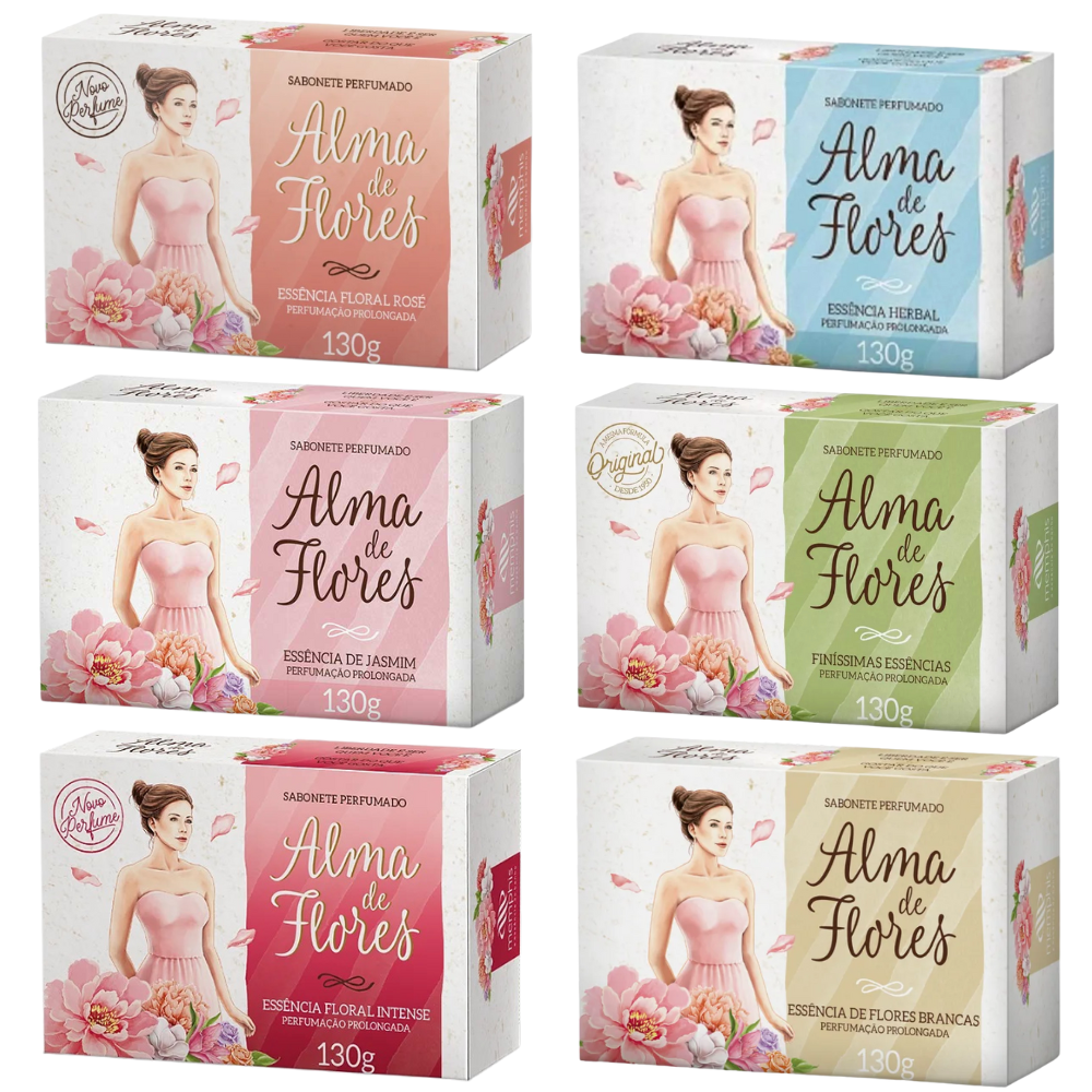 Kit 6 Sabonete Alma de Flores Mix 130g