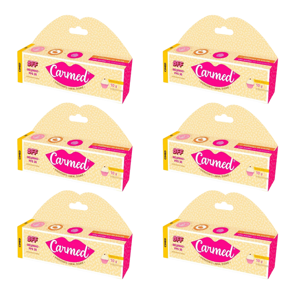 Kit 6 Hidratante Labial Carmed Beijinho 10g - FPS 30
