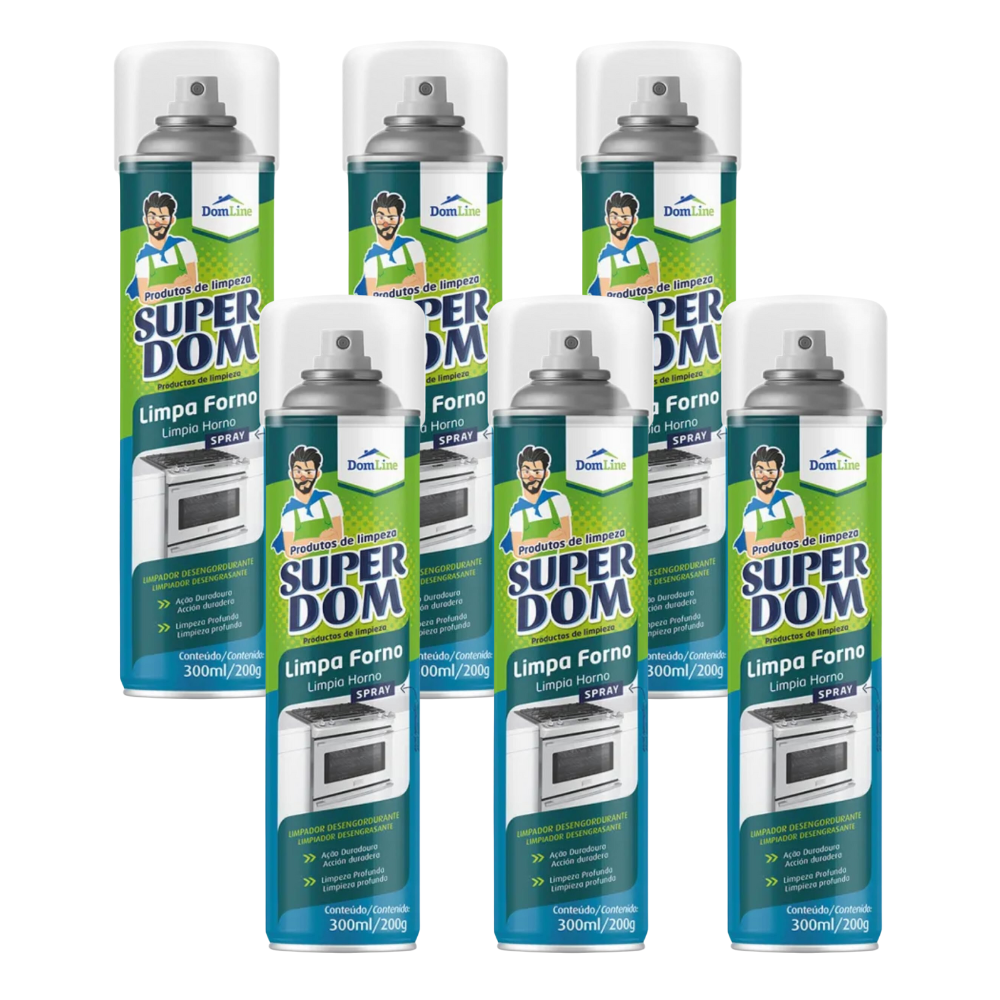 Kit 6 Limpa Forno Super Dom Spray 300ml