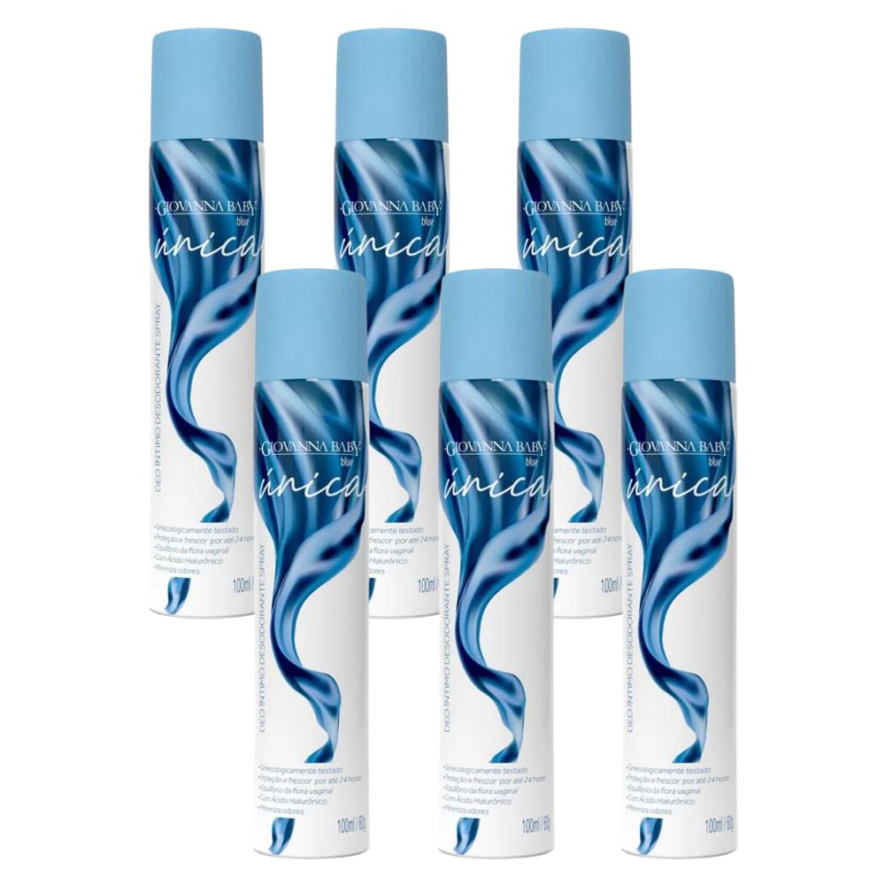 Kit 6 Desodorante Íntimo Giovanna Baby Única Blue 100ml