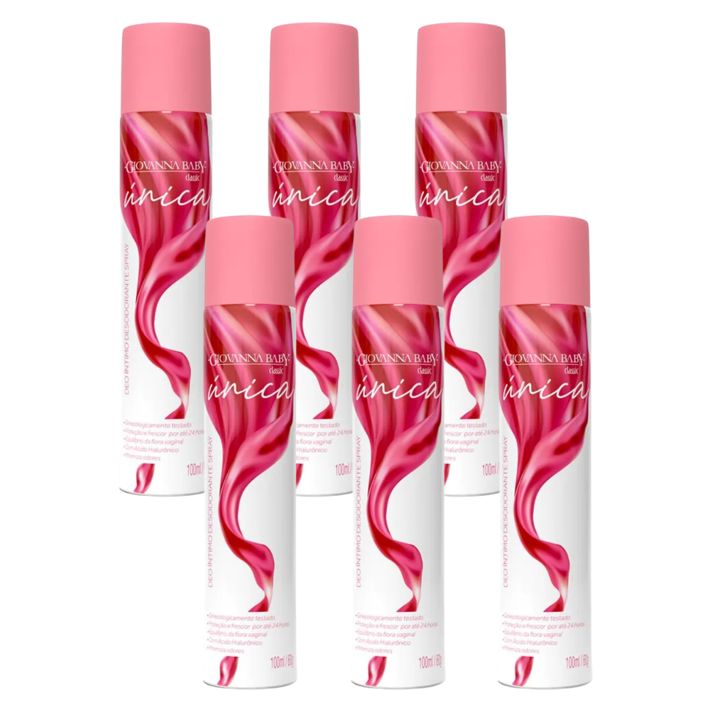 Kit 6 Desodorante Íntimo Giovanna Baby Única Classic 100ml