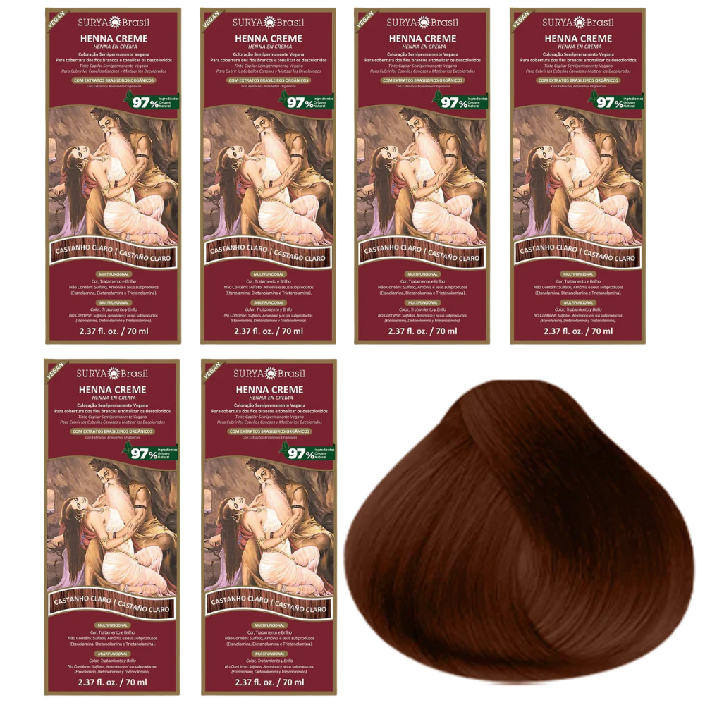 KIT 6 Henna Surya Castanho Claro